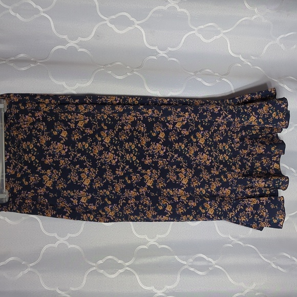 Navy Floral Ruffle Maxi Skirt - Picture 3 of 6